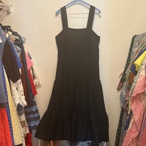 HUNTER BELL Black linenMidi Dress